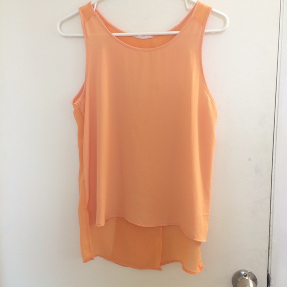 Orange tank with overlapping fabric back