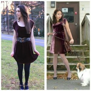 J Crew velvet blouson dress