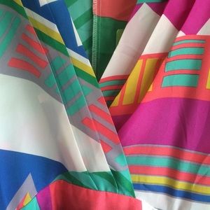 Colorful Neon Kimono-Style Dress