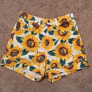 American Apparel Sunflower Print Shorts