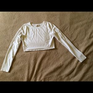 White long sleeved crop t shirt