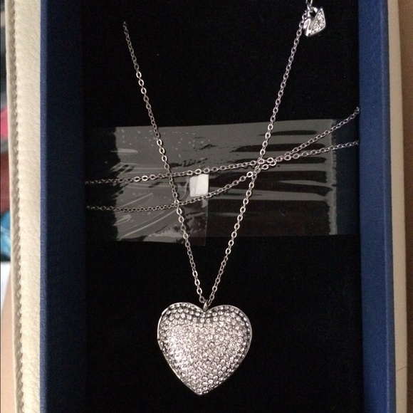 Sold!! Authentic Swarovski Heart Locket Necklace - Picture 1 of 4