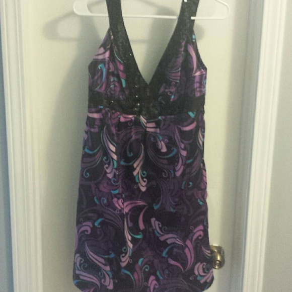 A Guess black/purple cocktail dress