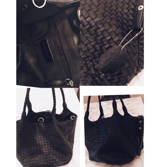 Bags - Black leather weaved handbag Bags - Black leather weaved handbag