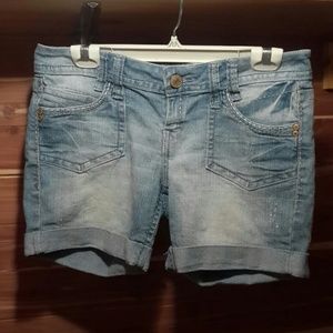 Light faded denim shorts