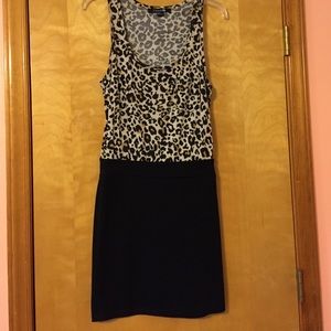 Cheetah Print and Black Dress