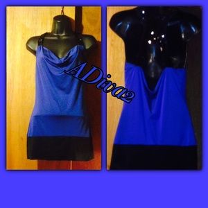 Royal Blue top with sequent razor back