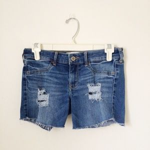 Distressed Denim Shorts