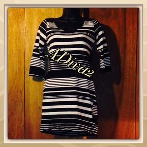 Black and cream strip Dress