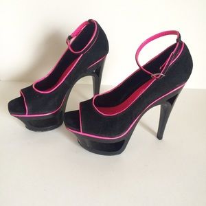 Hot Pink and Black Heels