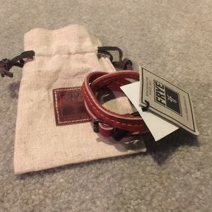 FRYE leather wrap bracelet- tan
