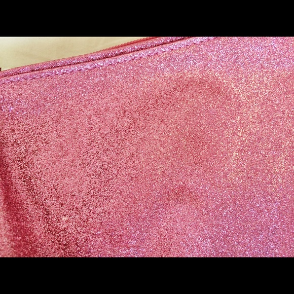 Glitter Hot Pink Zipper Pouch with "Love" Tag - Picture 4 of 4