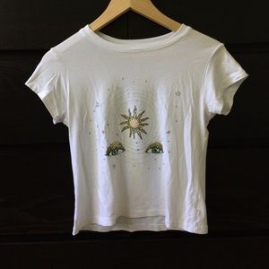 Brandy Melville Sun Graphic Crop Tee