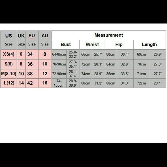 Size chart for @ehmla