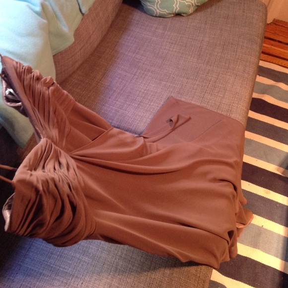 Badgley Mischka cocoa bridesmaid/homecoming dress - Picture 1 of 4