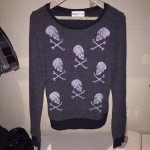 Wildfox Crewneck Soft Skull Sweater ON HOLD