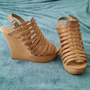 Tan Wedge Sandals