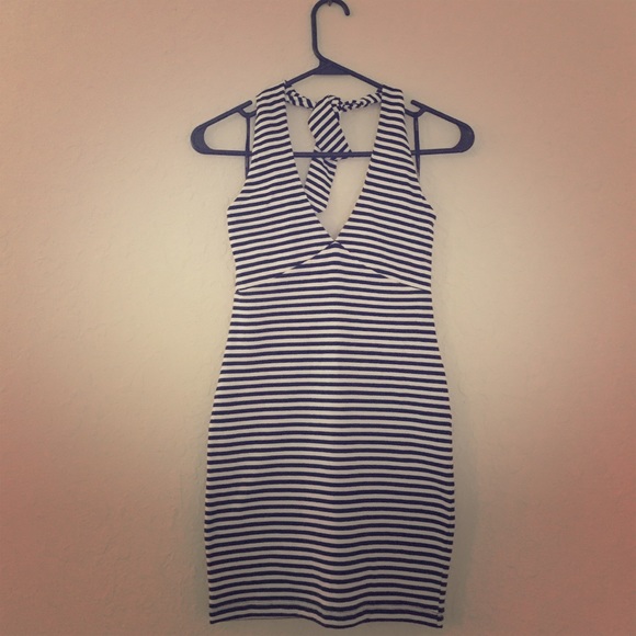 Stripe halter dress