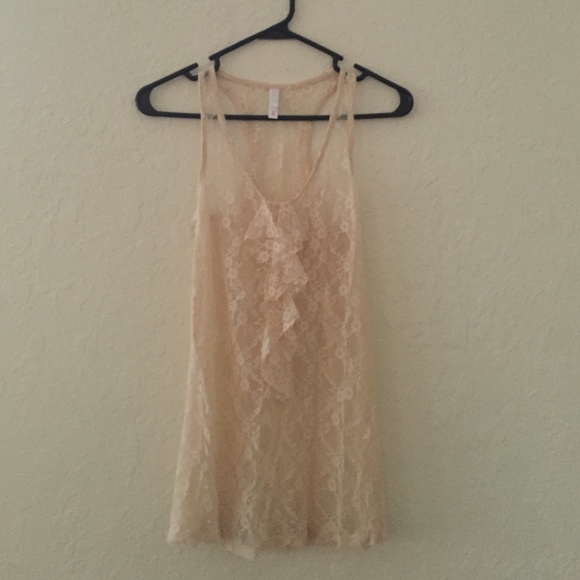 Ivory lace tank