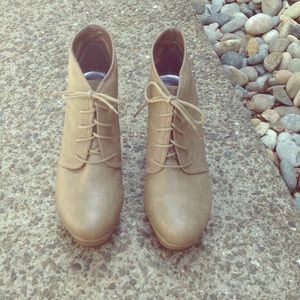 Bamboo Wedge Booties