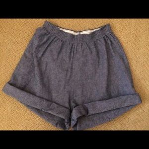 American Apparel chambray woven cuff shorts