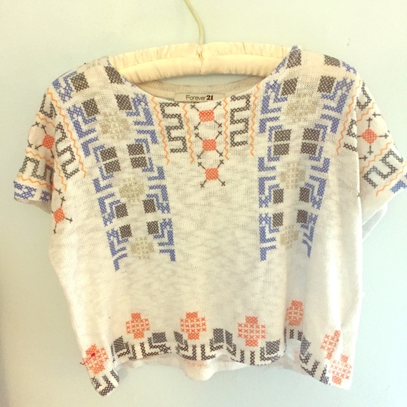 aztec patterned crop top