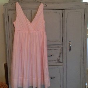 Gap pink cotton silk, double v dress