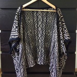 Brandy Melville Aztec Poncho-Style Cardigan