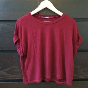 Brandy Melville Maroon Cropped T-shirt