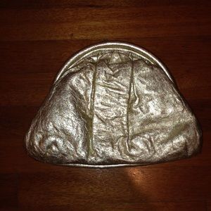 Heather Hawkins gold clutch purse