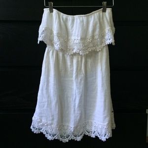 O'neill White Strapless Crochet Dress