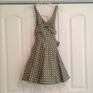 Green polka dot dress