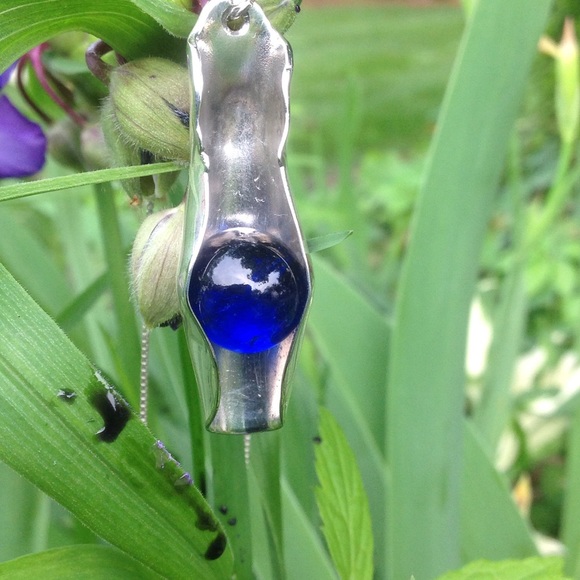 Blue marble encased in a vintage spoon - Picture 2 of 4