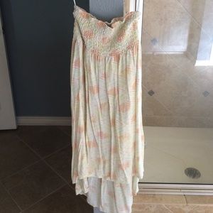 Hi low strapless dress