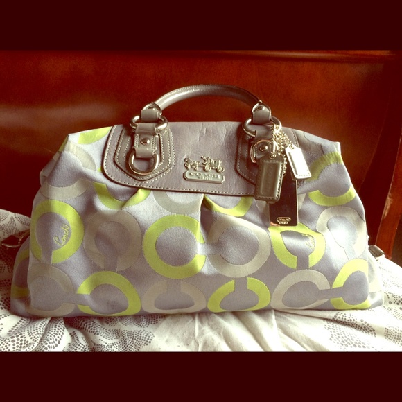 Lime and grey Coach handbag!