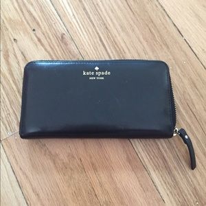Kate Spade Black Leather Continental Wallet