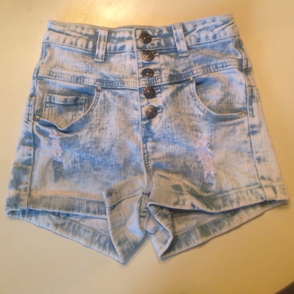 High-rise Bleached Jean shorts