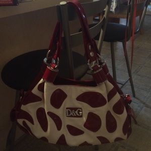 Red & white purse