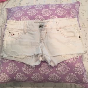 Hollister distressed white shorts