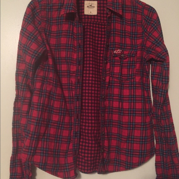 Red and blue Hollister flannel.