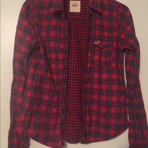 Red and blue Hollister flannel.
