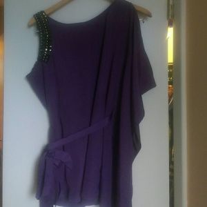 Purple off the shoulder blouse as M