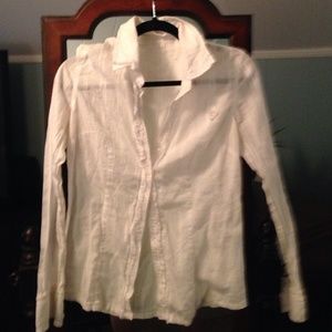 Guess white button up