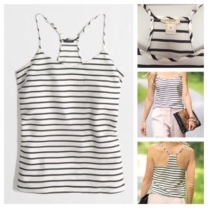JCrew racerback camisol - black & white stripe