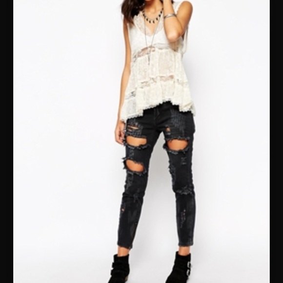 Nasty Gal Pants - Black ripped One Teaspoon jeans NWOT