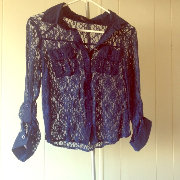 lace button up blouse