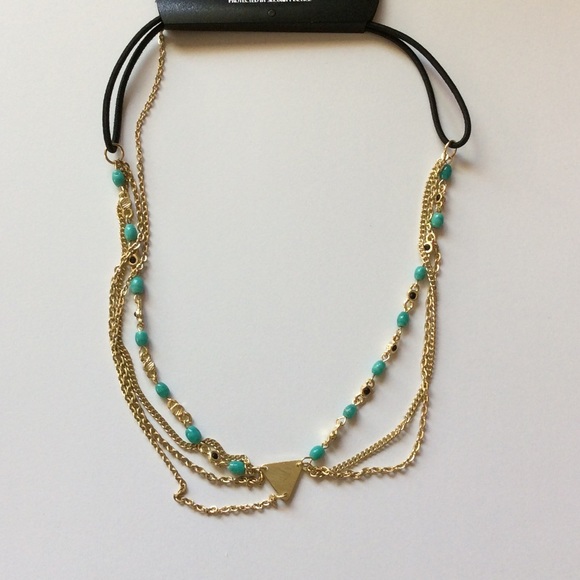 NWT boho beaded faux gold head chain - Picture 4 of 4