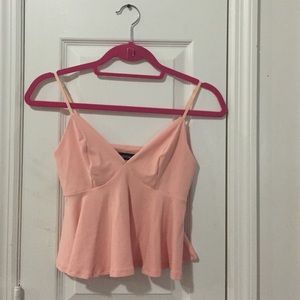 Peach ruffle crop top