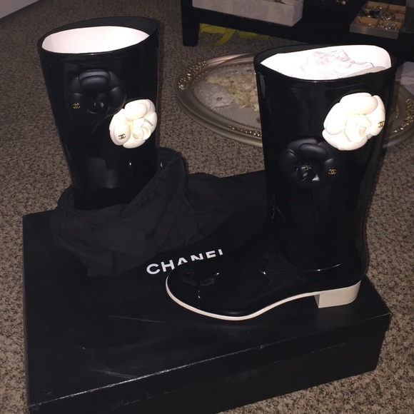 Chanel rain boots