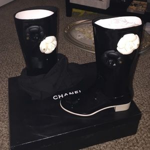 Chanel rain boots